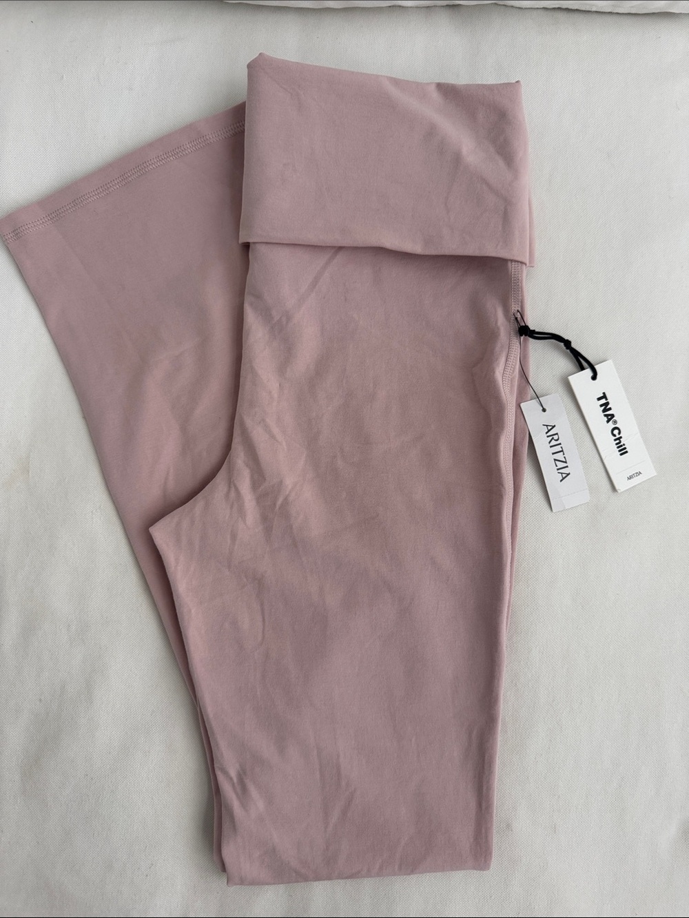 Aritzia TNA Chill Fold-Over Waist Leggings - Bow Pink
